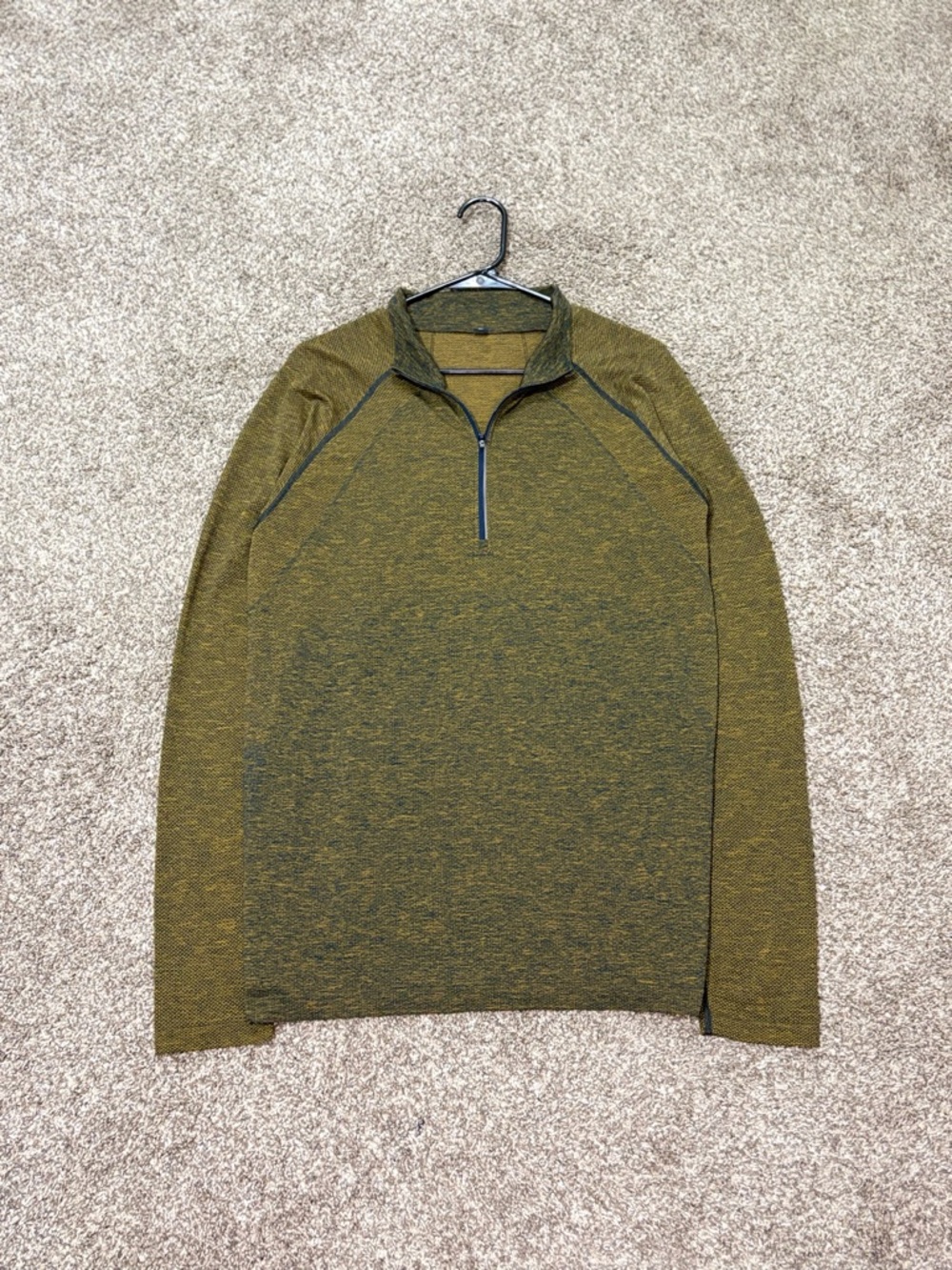 Lululemon Shirt Mens L Metal Vent Tech Half Zip Long Sleeve Performance Brown